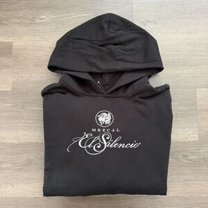 Rare El Silencio Black Logo Mezcal Tequila Promo Hoodie L USA MADE